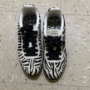Puma Zebra Print Athletic Shoes - Black and White